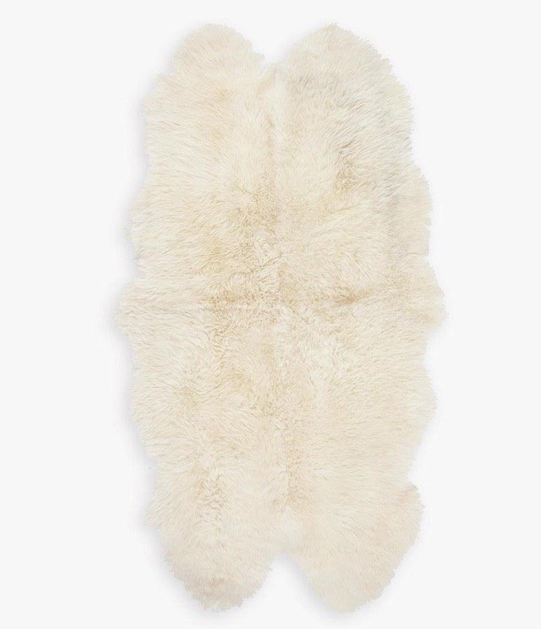 Natural Premium New Zealand Sheepskin Rug & Throw, Quad, W4' x L6', Ivory