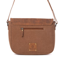 Load image into Gallery viewer, Honey Field Hairon Leather Messenger Bag in Sable Mist