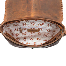 Load image into Gallery viewer, Honey Field Hairon Leather Messenger Bag in Sable Mist