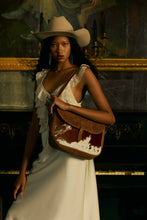 Load image into Gallery viewer, Honey Field Hairon Leather Messenger Bag in Sable Mist