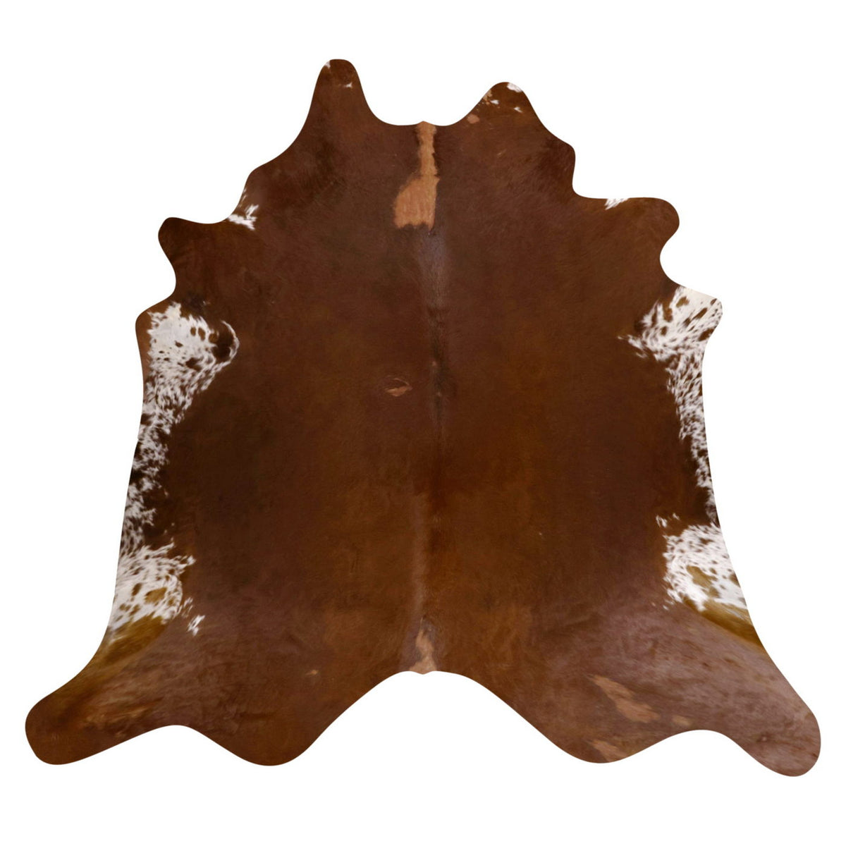 Natural Brazilian Cowhide Rug -  Chocolate & Ivory