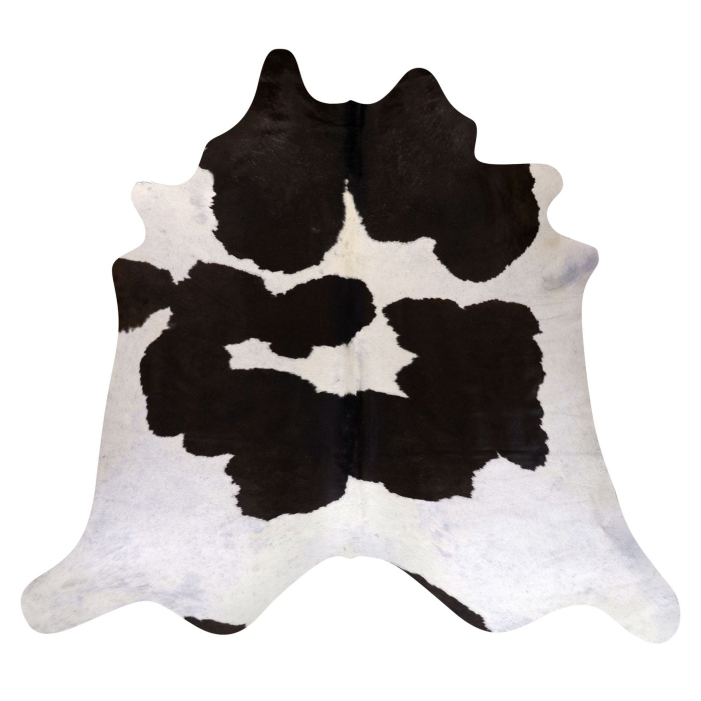 Natural Brazilian Cowhide Rug -  Ivory & Espresso