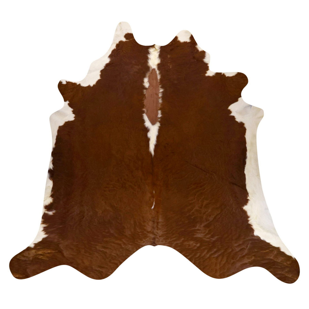 Natural Brazilian Cowhide Rug -  Chocolate & Ivory
