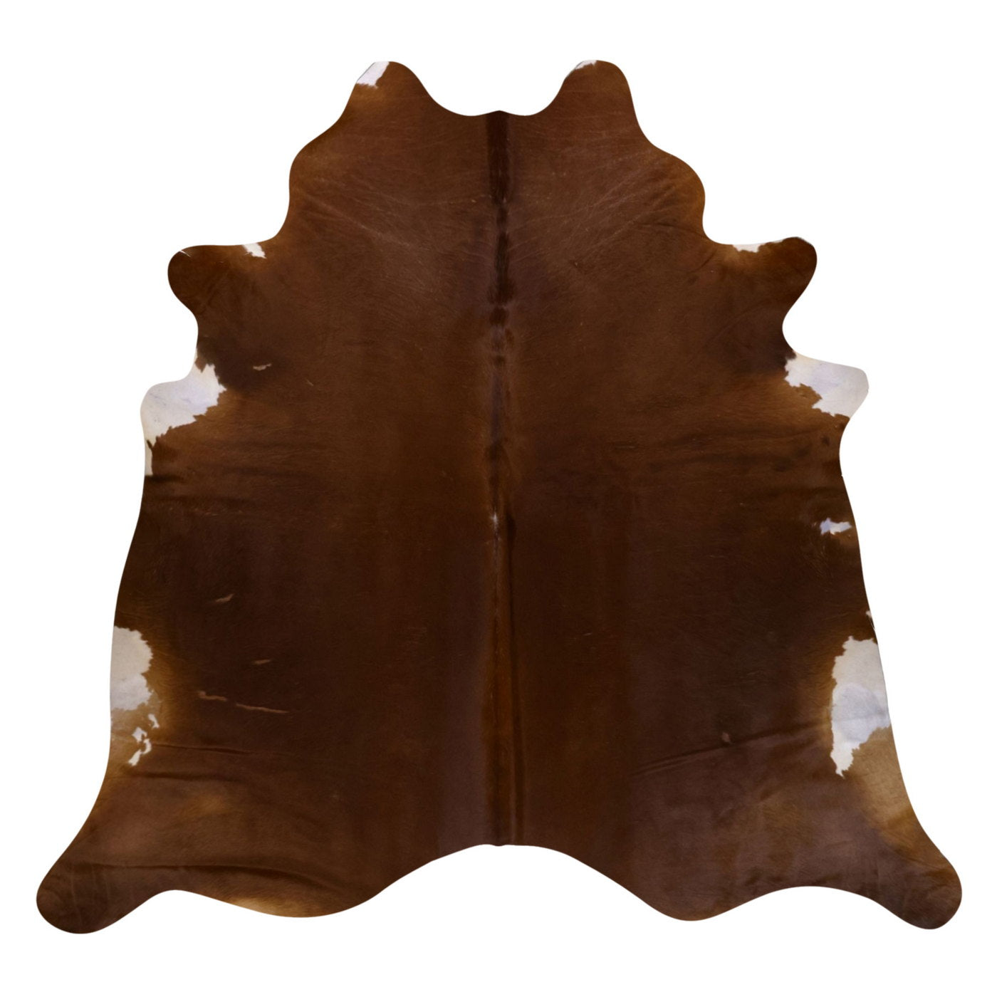 Natural Brazilian Cowhide Rug -  Mocha & Ivory