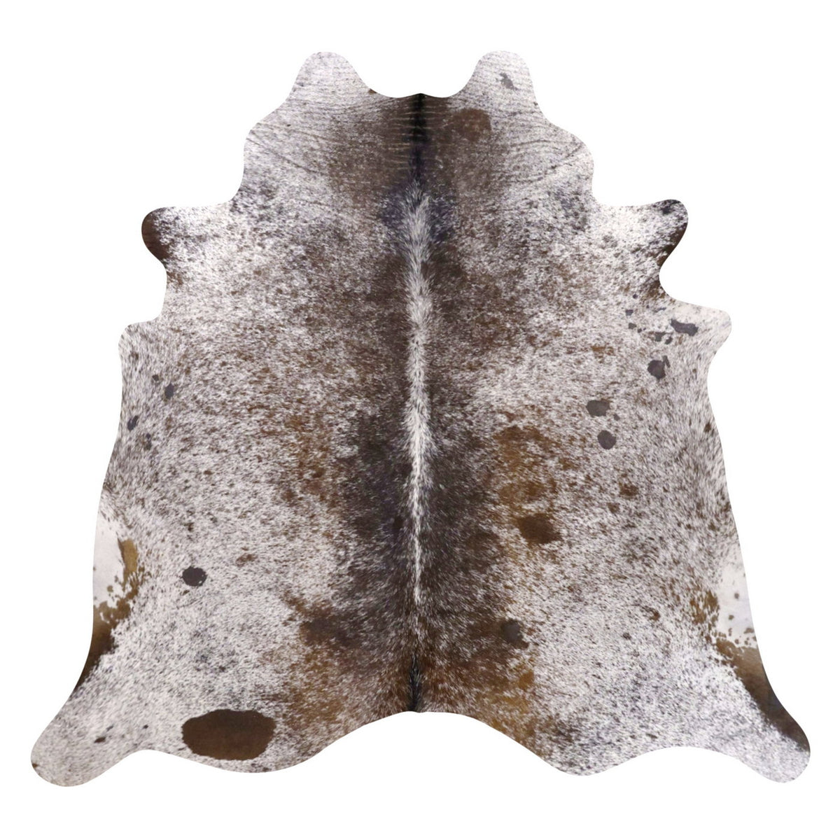 Natural Brazilian Cowhide Rug -  Ivory, Chocolate & Espresso
