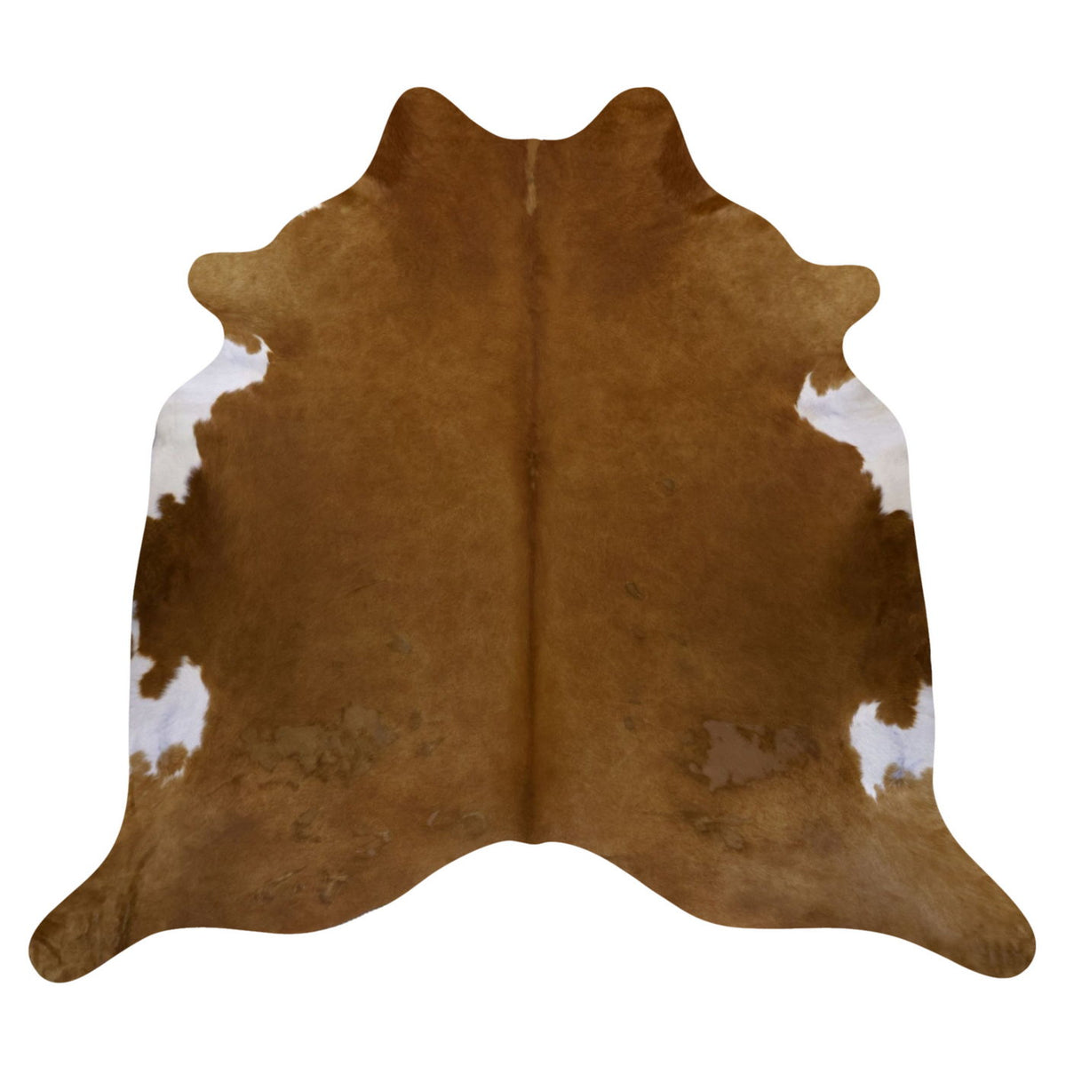Natural Brazilian Cowhide Rug -  Caramel & Ivory