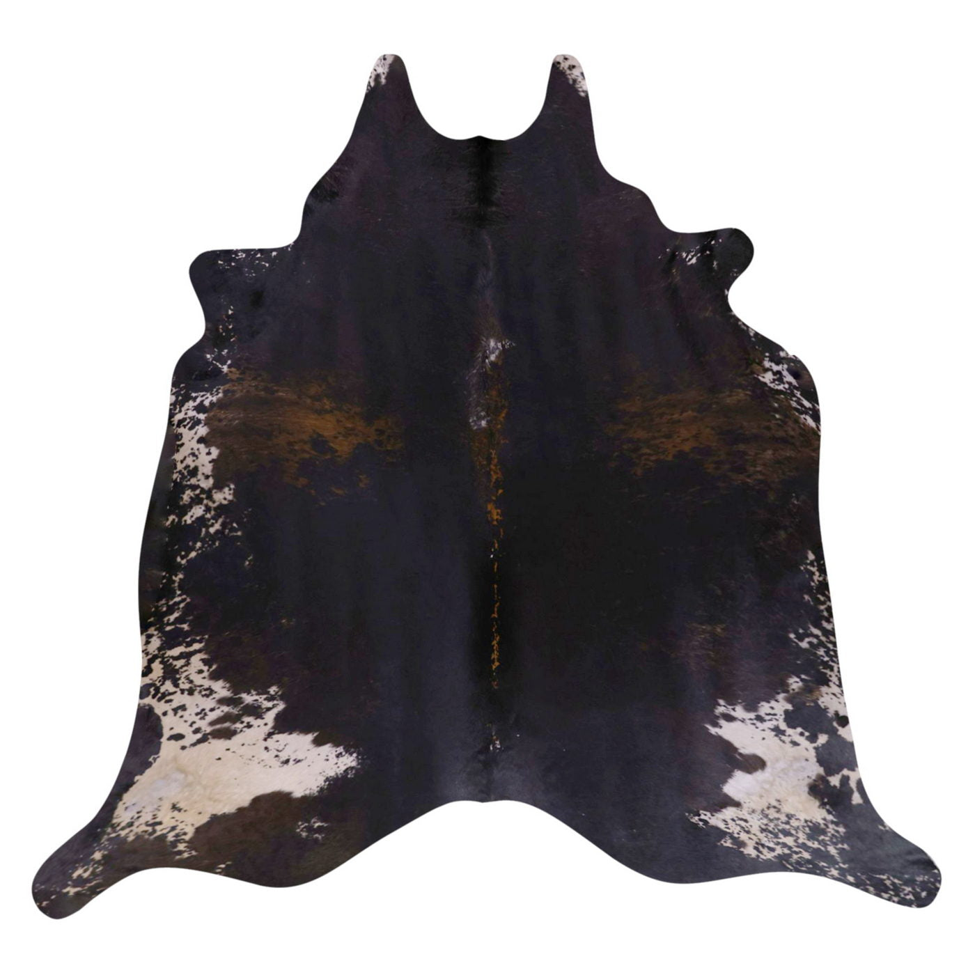 Natural Brazilian Cowhide Rug -  Espresso & Ivory