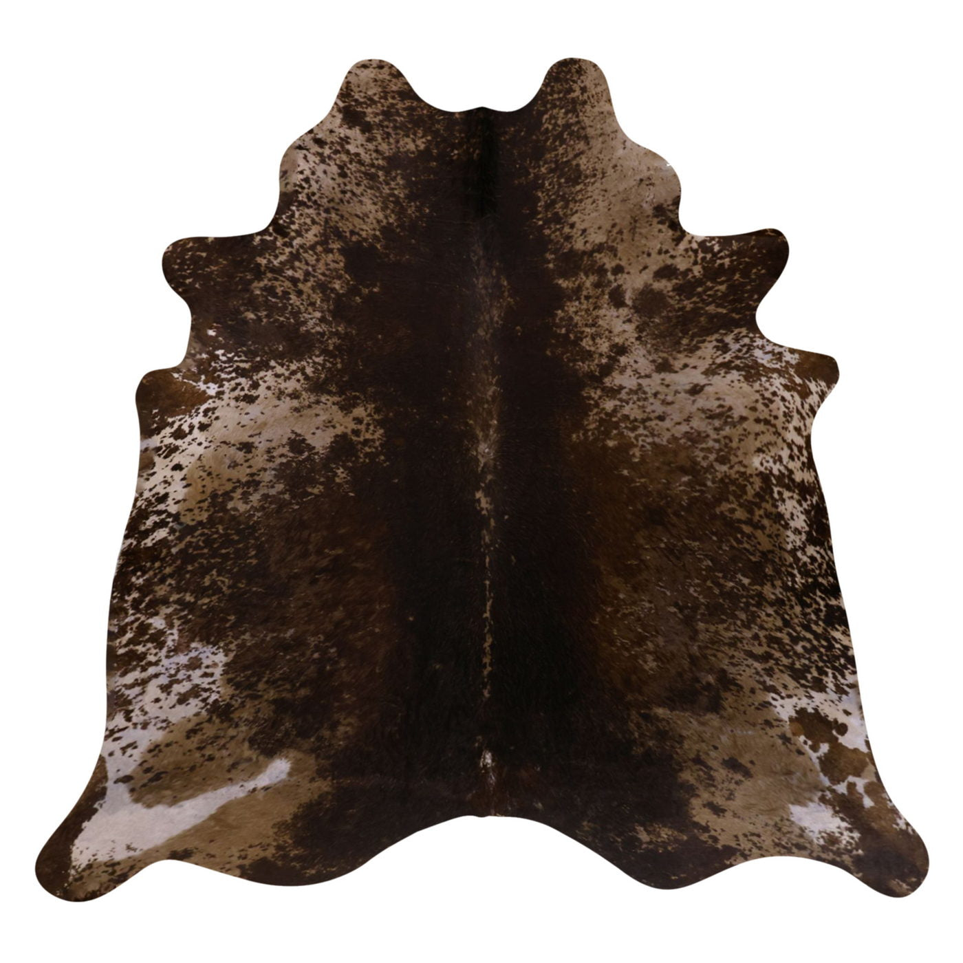 Natural Brazilian Cowhide Rug -  Chocolate & Beige
