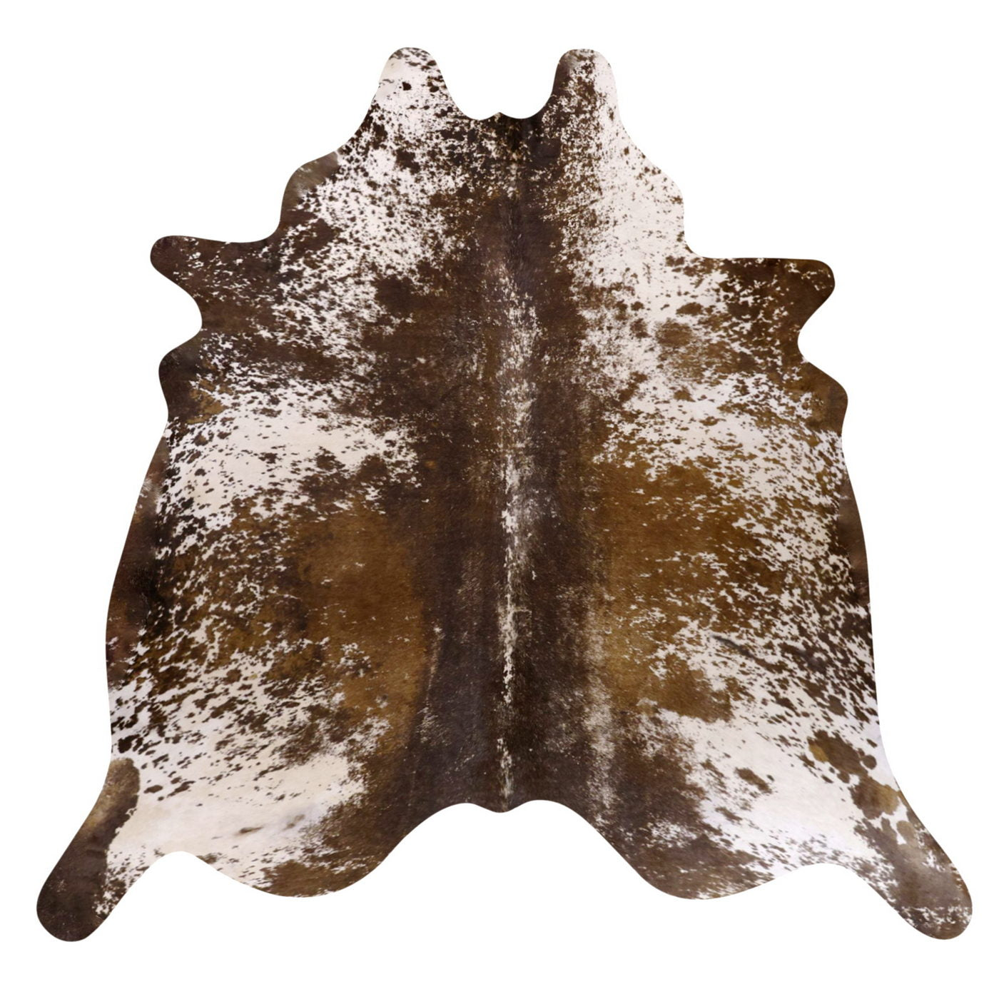 Natural Brazilian Cowhide Rug -  Chocolate, Mocha & Ivory