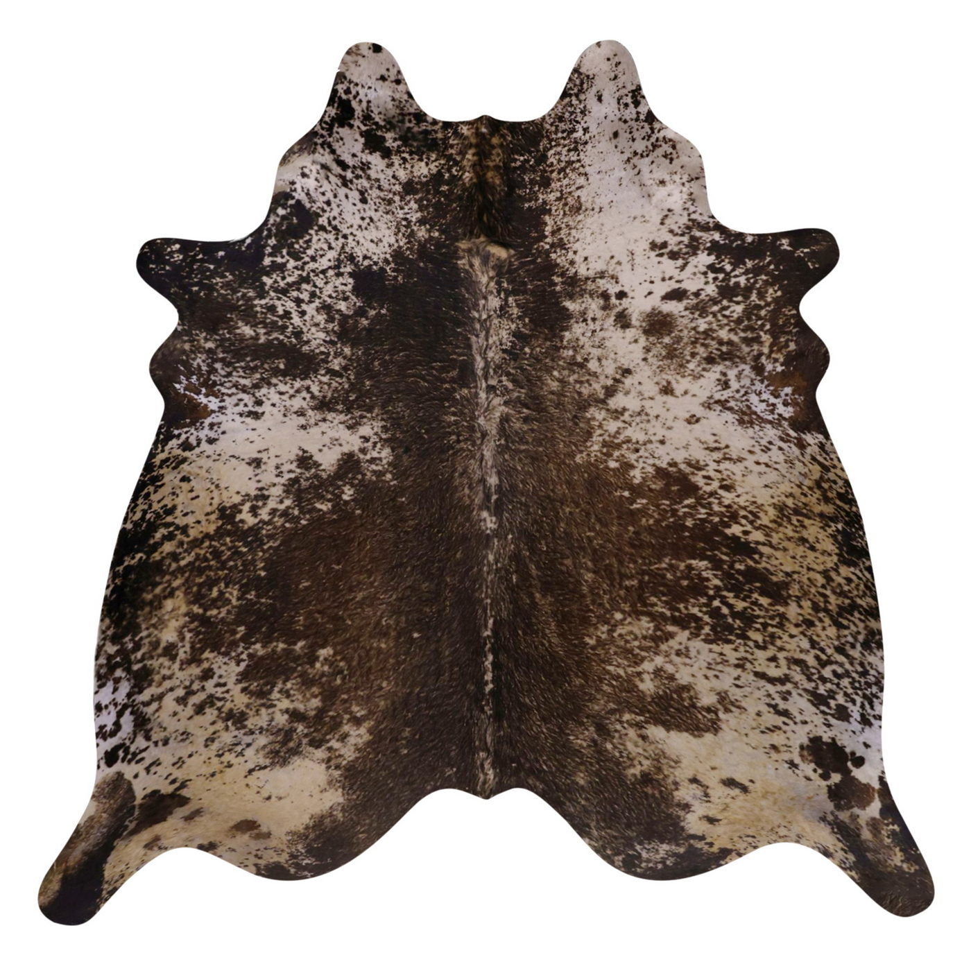 Natural Brazilian Cowhide Rug -  Chocolate, Mocha & Ivory