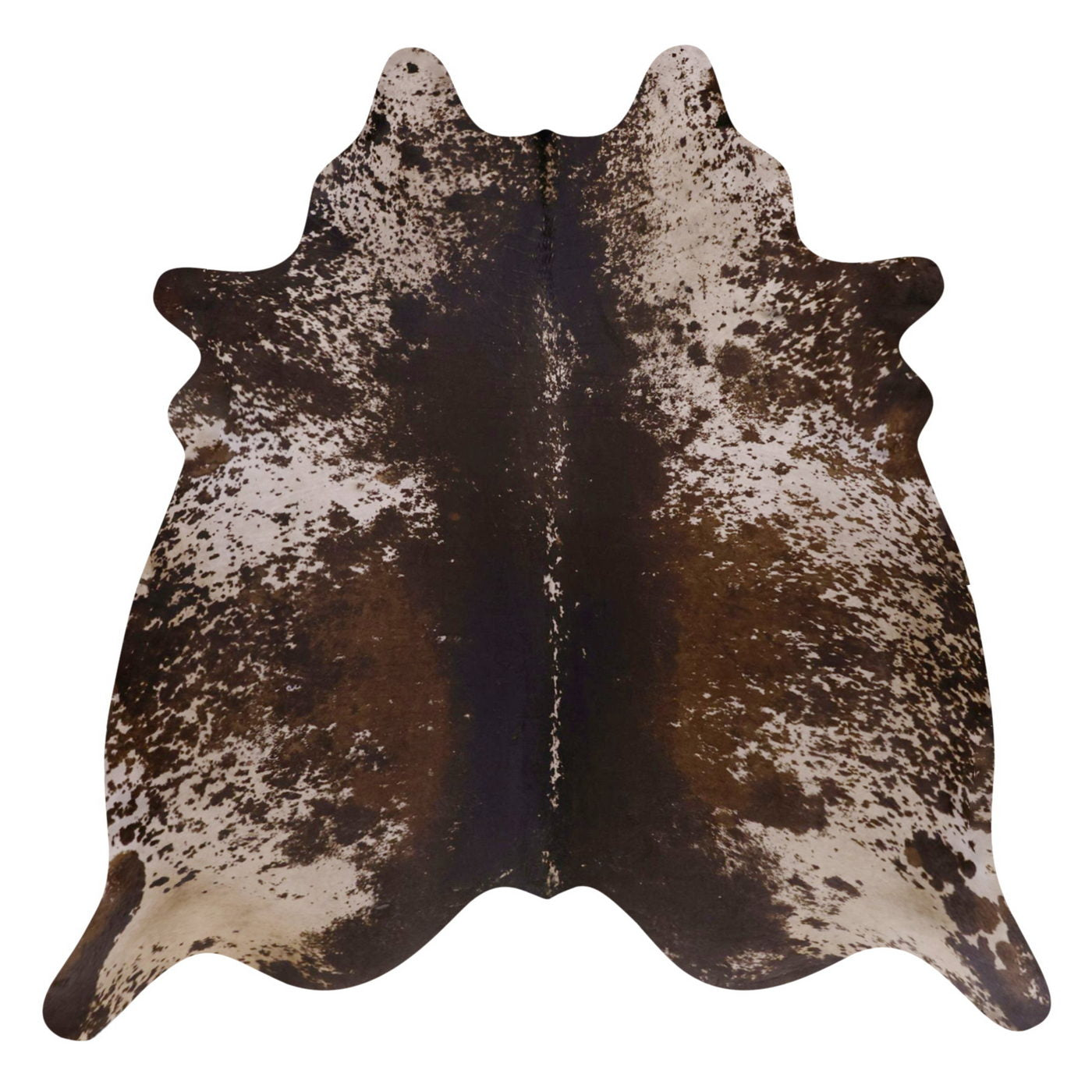 Natural Brazilian Cowhide Rug -  Chocolate, Mocha & Ivory