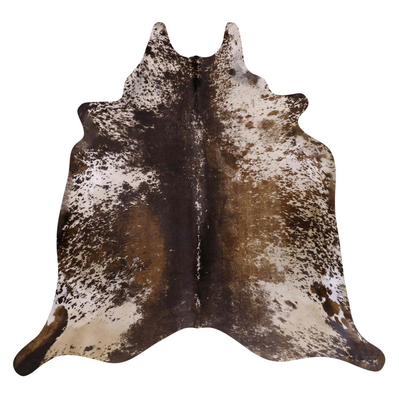 Natural Brazilian Cowhide Rug -  Chocolate, Mocha & Ivory