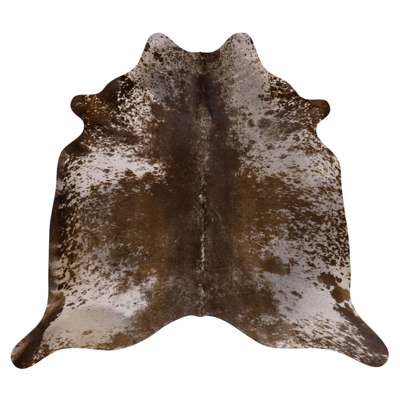 Natural Brazilian Cowhide Rug -  Chocolate & Ivory