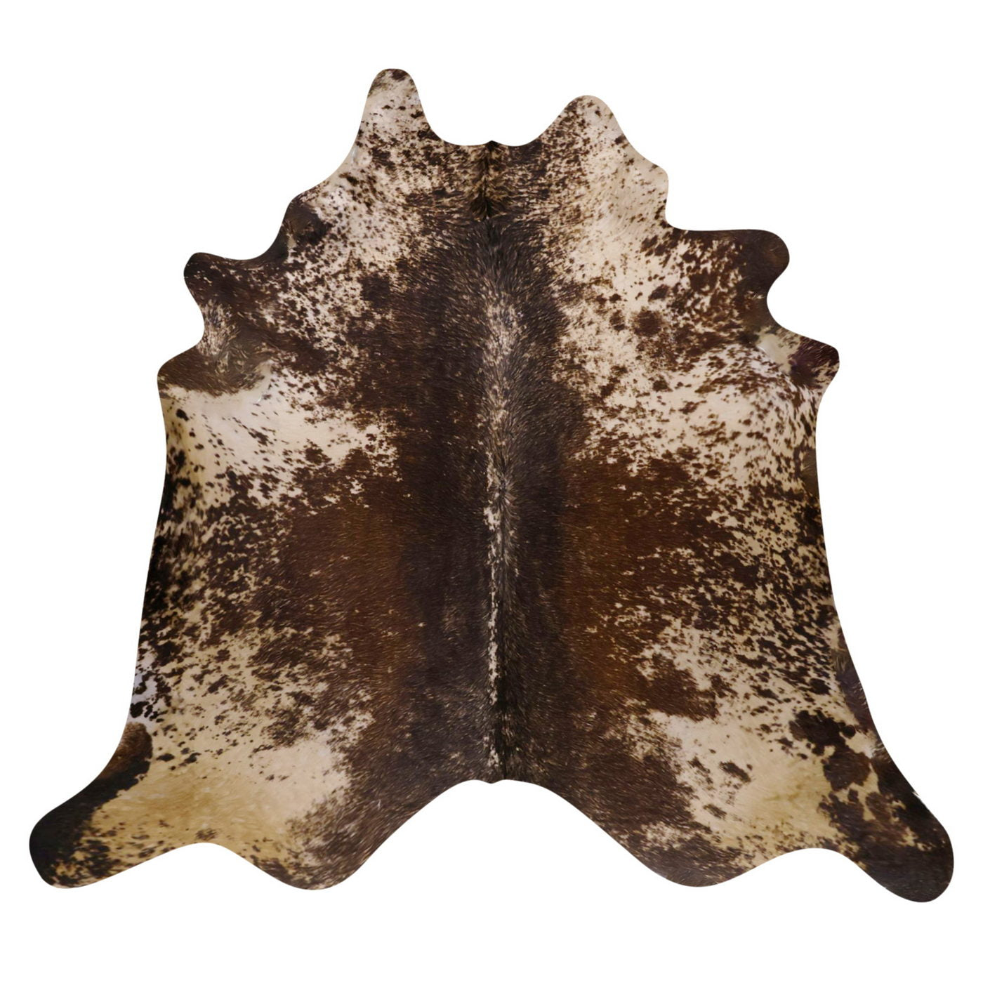 Natural Brazilian Cowhide Rug -  Chocolate, Mocha & Ivory