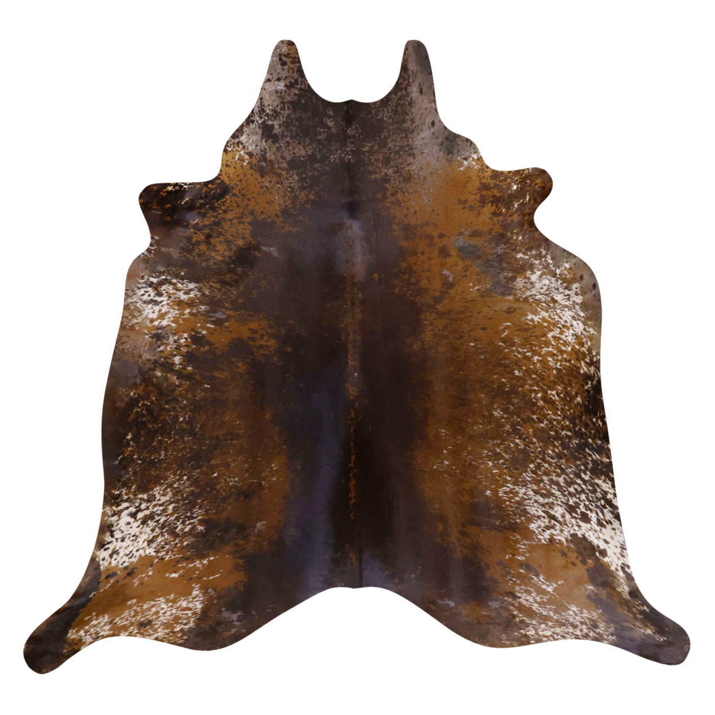 Natural Brazilian Cowhide Rug -  Chocolate, Mocha & Ivory