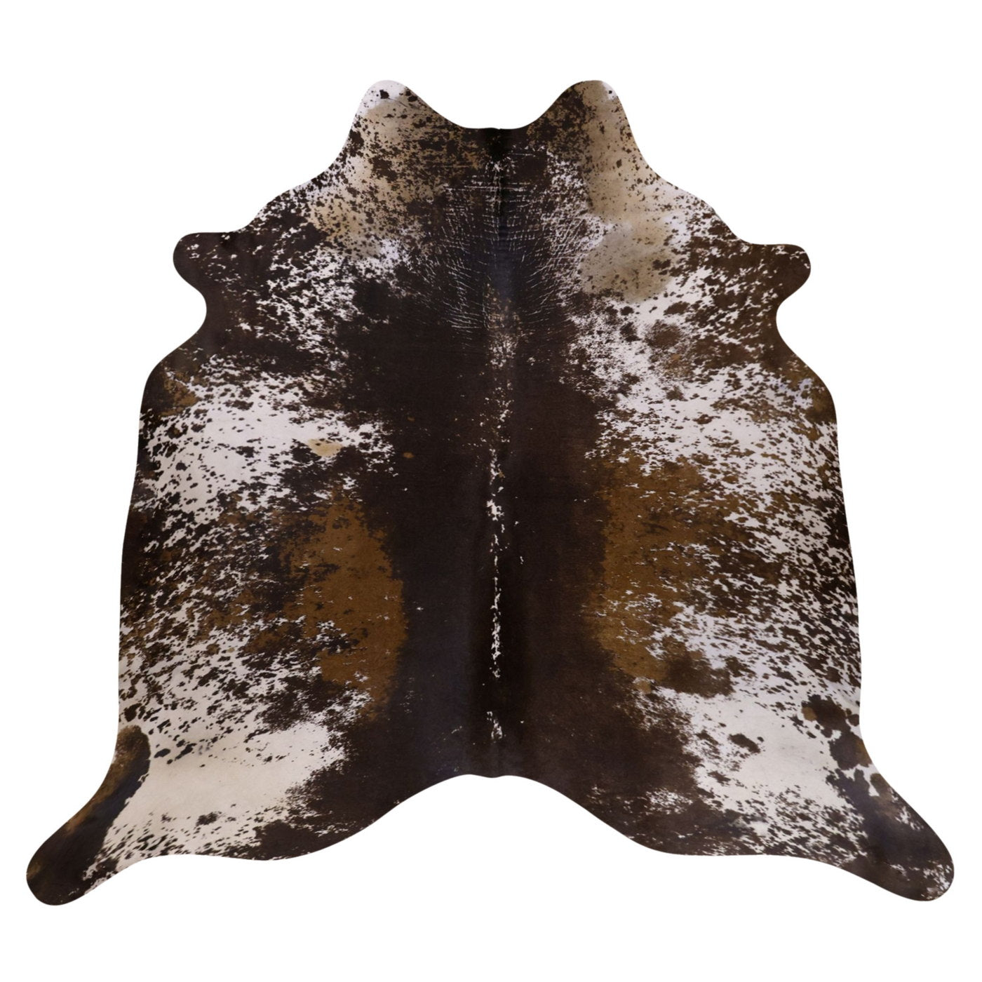 Natural Brazilian Cowhide Rug -  Mocha, Chocolate & Ivory