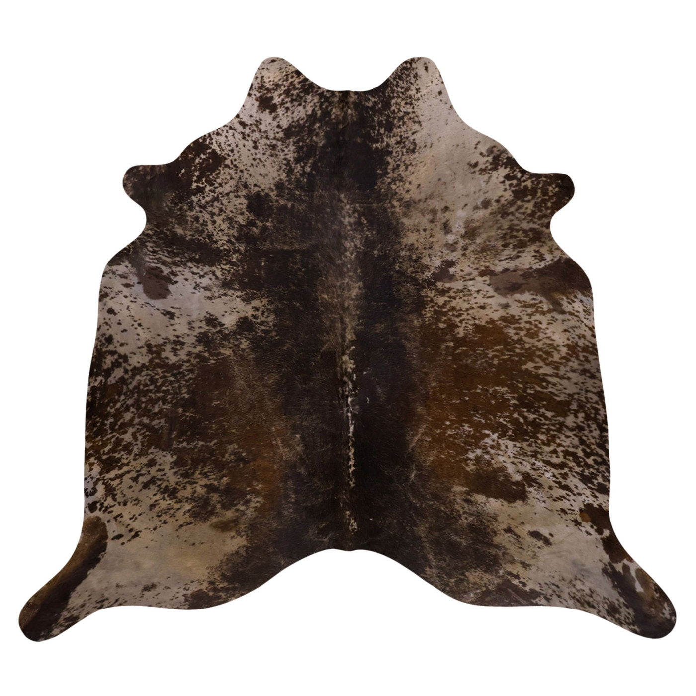 Natural Brazilian Cowhide Rug -  Mocha, Chocolate & Ivory