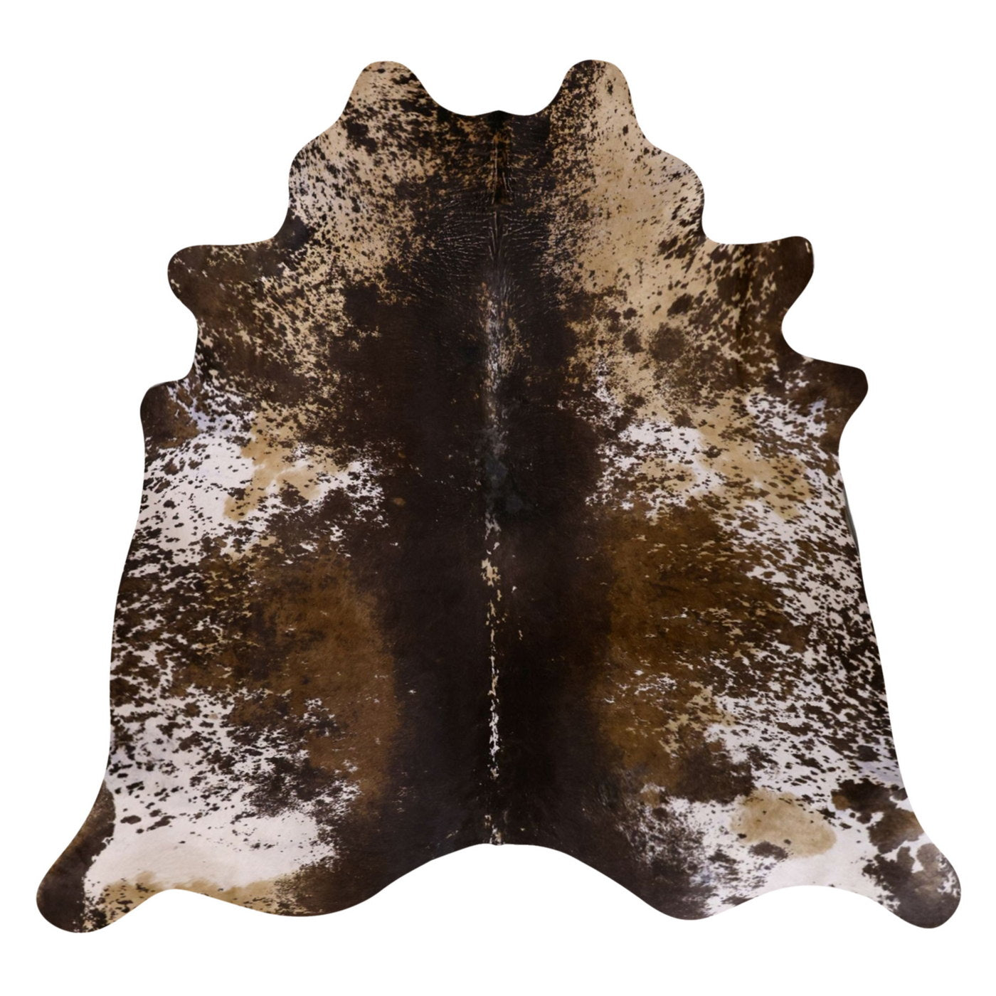 Natural Brazilian Cowhide Rug -  Mocha, Chocolate & Ivory