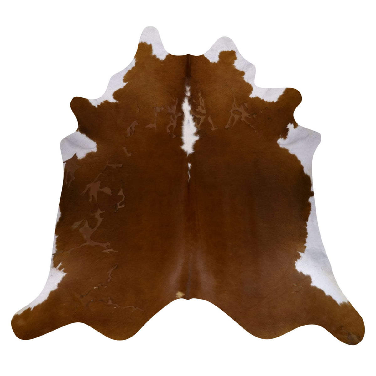Natural Brazilian Cowhide Rug -  Caramel & Ivory