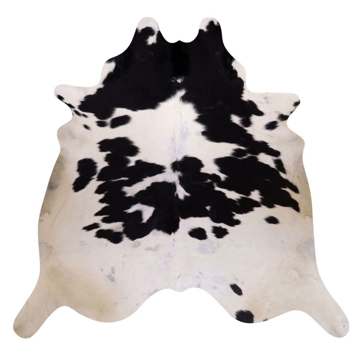 Natural Brazilian Cowhide Rug -  Ivory & Espresso