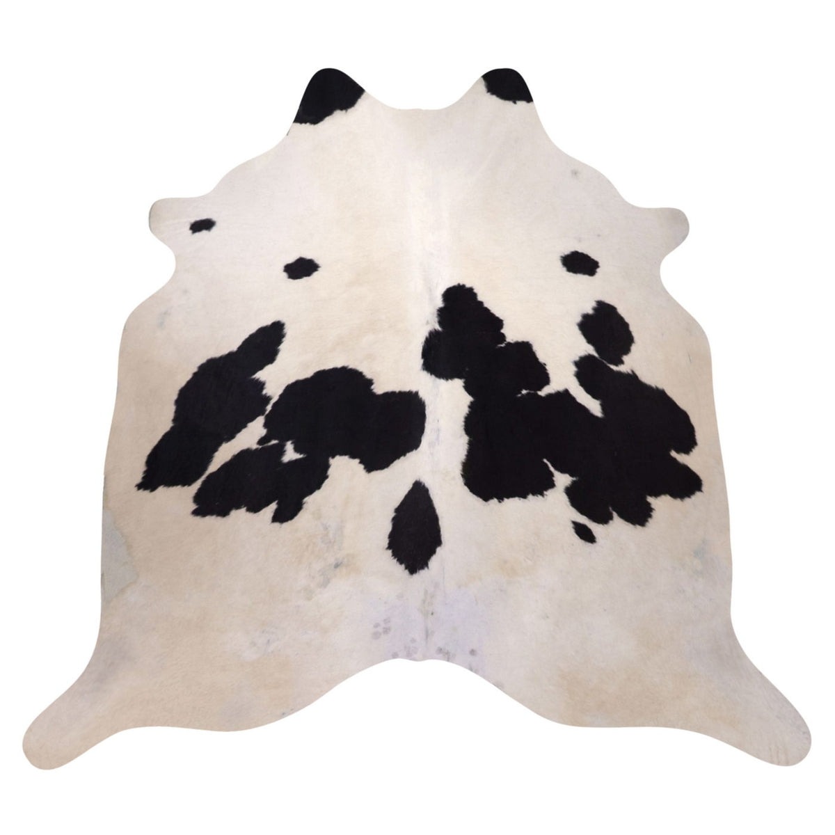 Natural Brazilian Cowhide Rug -  Ivory & Espresso