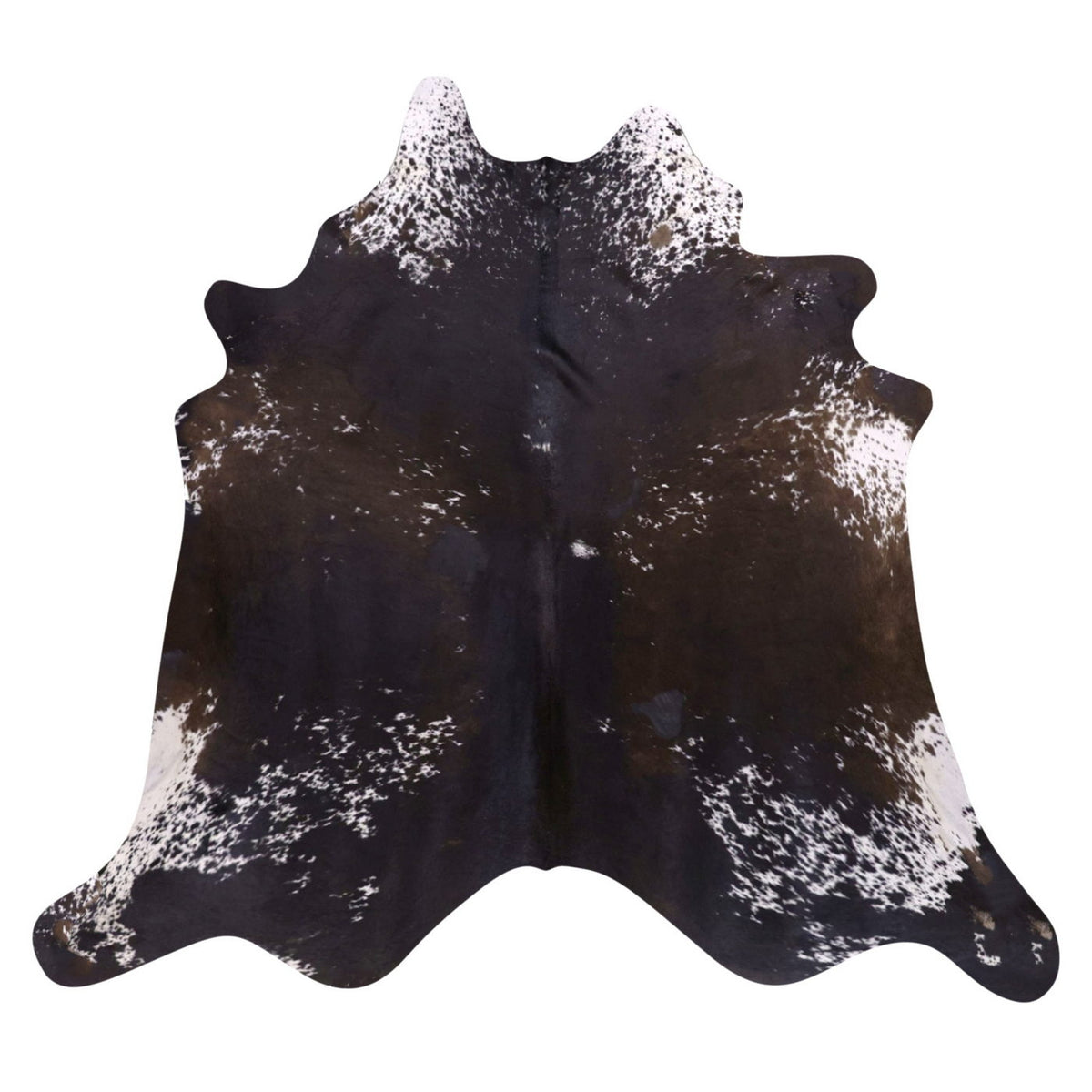 Natural Brazilian Cowhide Rug -  Espresso & Ivory
