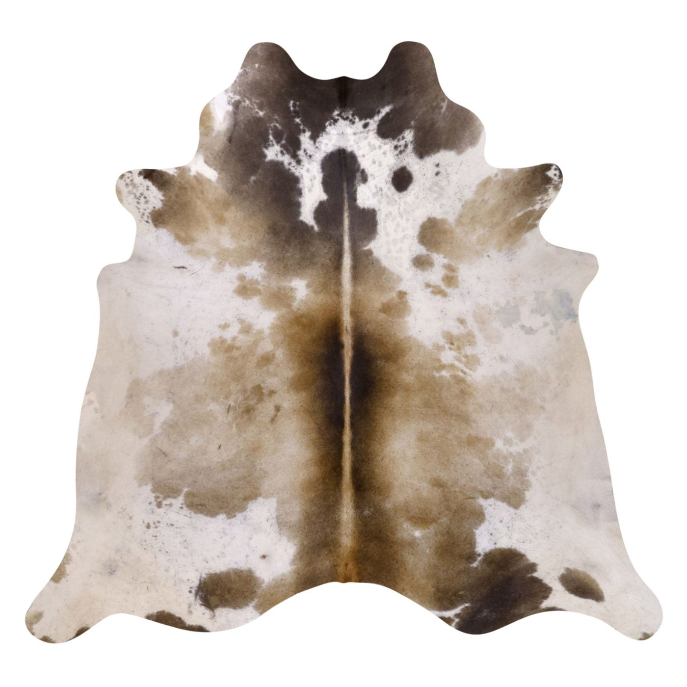 Natural Brazilian Cowhide Rug -  Ivory, Caramel & Chocolate