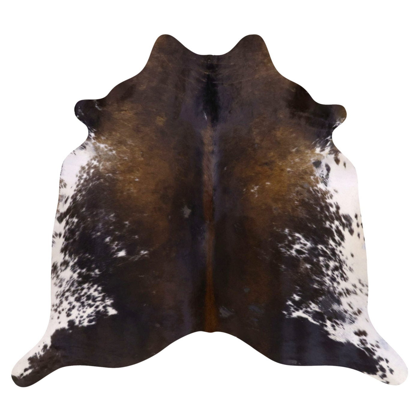 Natural Brazilian Cowhide Rug -  Chocolate, Espresso & Ivory