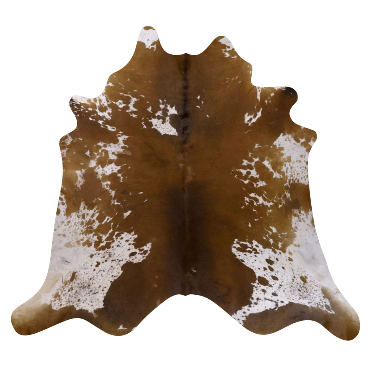 Natural Brazilian Cowhide Rug -  Caramel, Espresso & Ivory