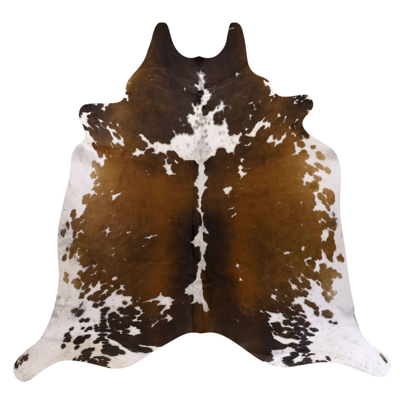 Natural Brazilian Cowhide Rug -  Mocha & Ivory