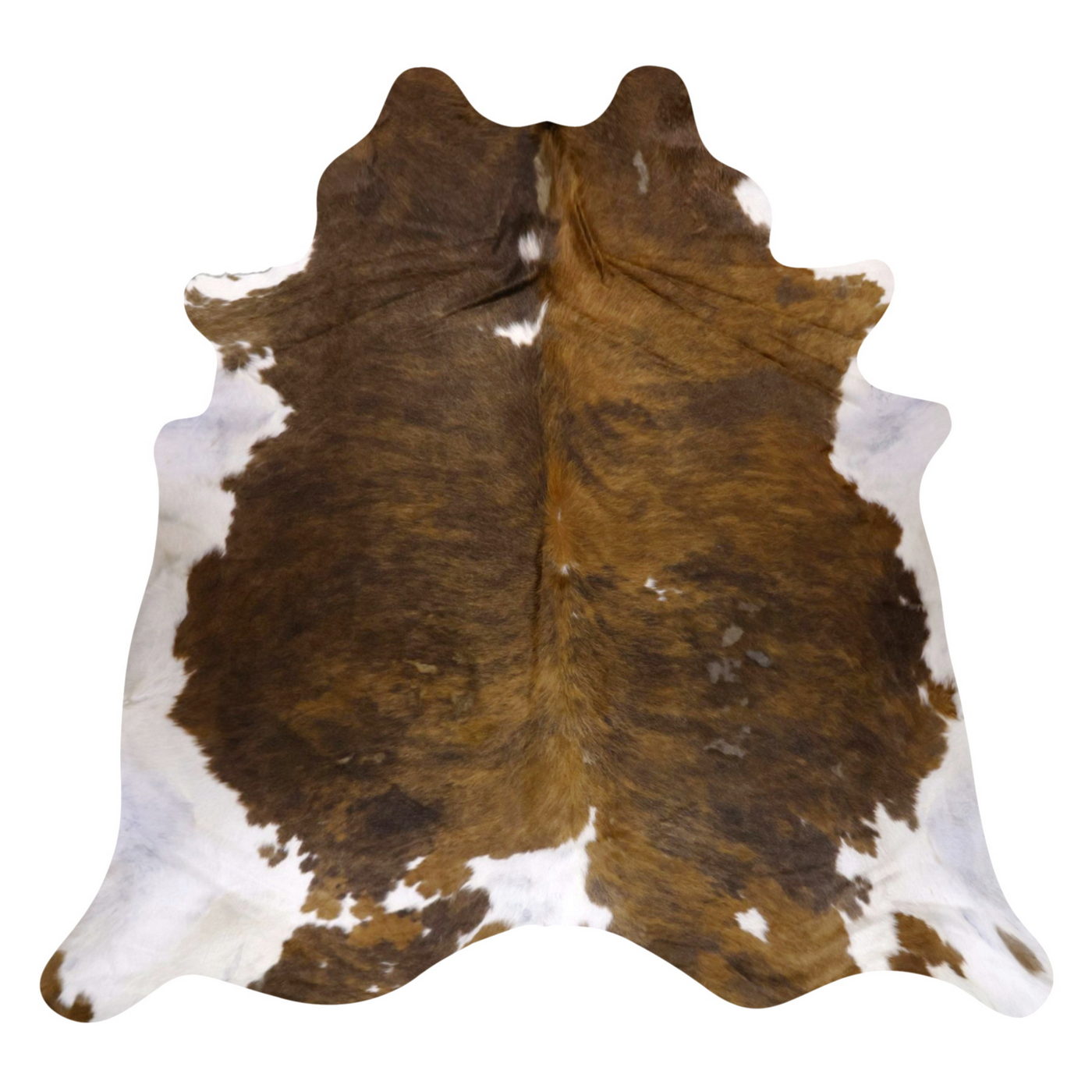 Natural Brazilian Cowhide Rug -  Caramel, Chocolate & Ivory