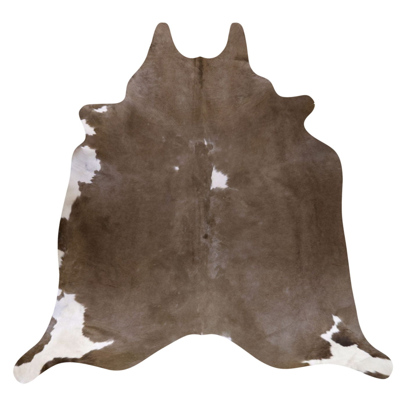 Natural Brazilian Cowhide Rug -  Chocolate & Ivory