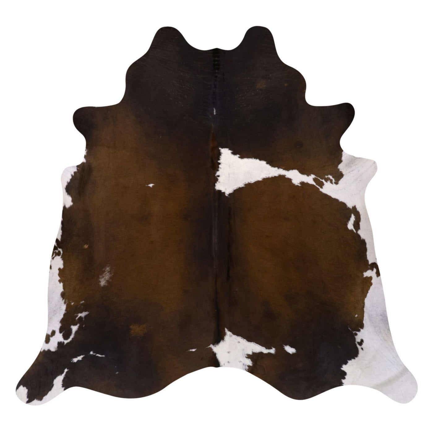Natural Brazilian Cowhide Rug -  Chocolate & Ivory