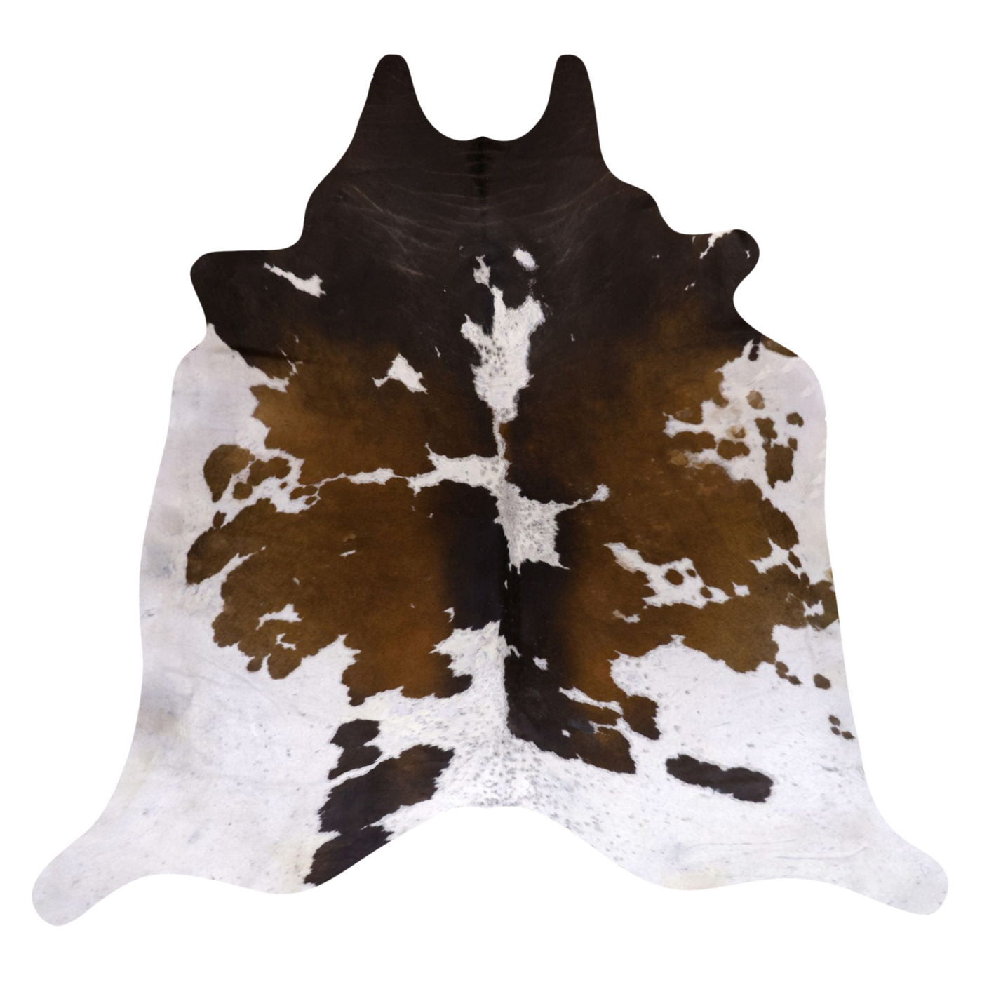 Natural Brazilian Cowhide Rug -  Chocolate & Ivory