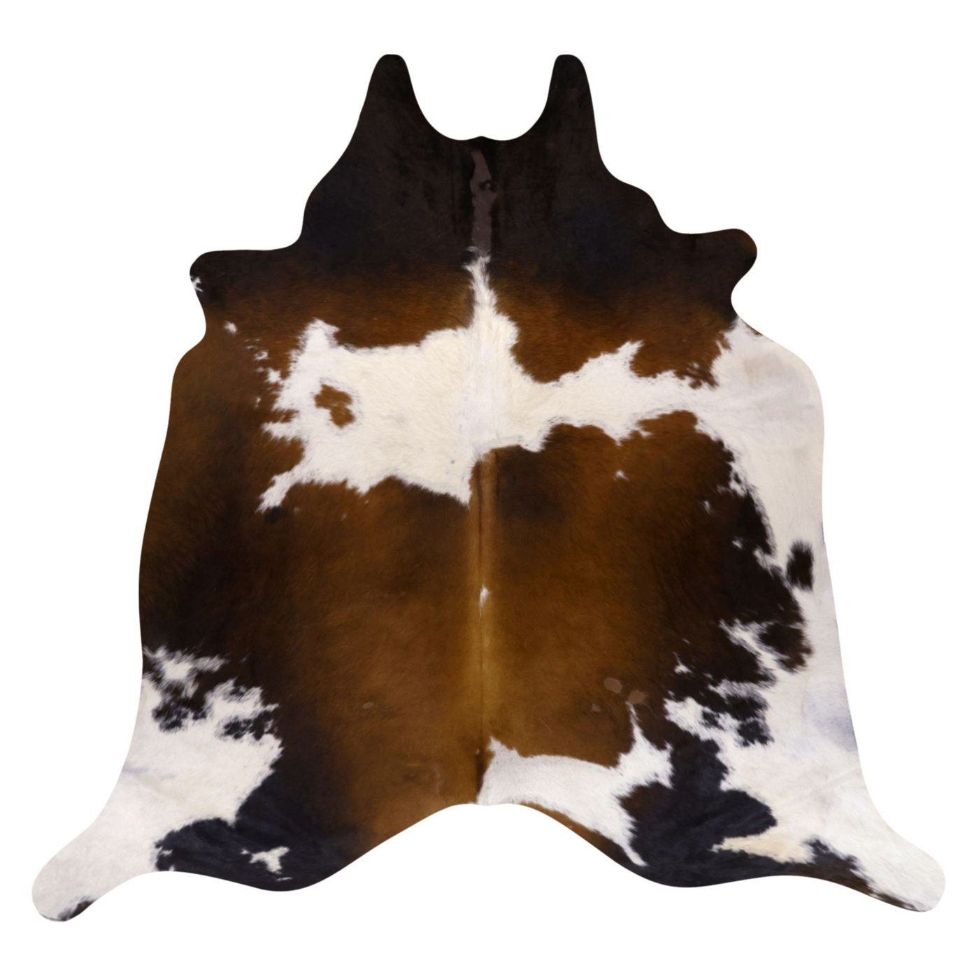 Natural Brazilian Cowhide Rug -  Chocolate & Ivory