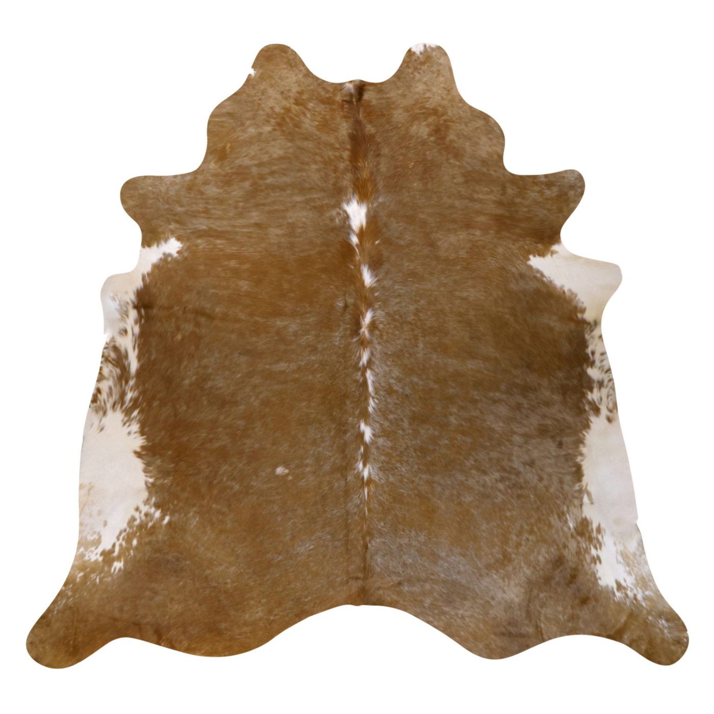 Natural Brazilian Cowhide Rug -  Caramel & Ivory