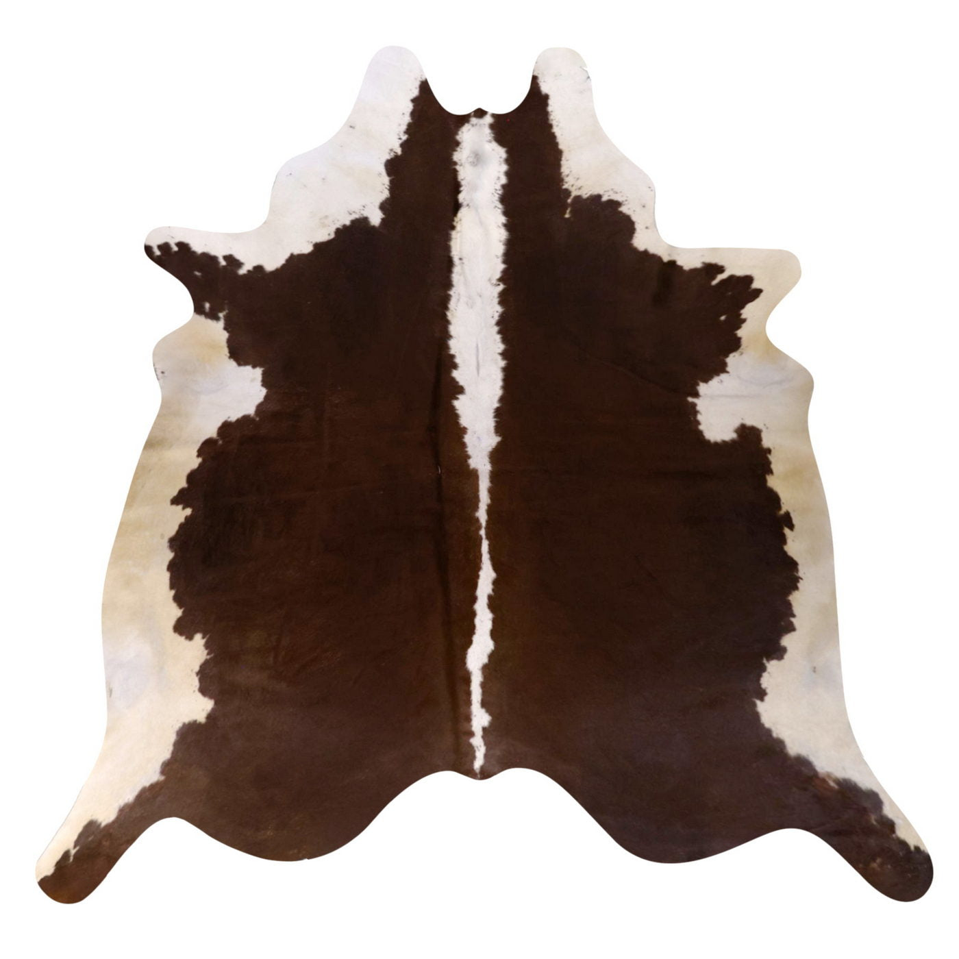 Natural Brazilian Cowhide Rug -  Chocolate & Ivory