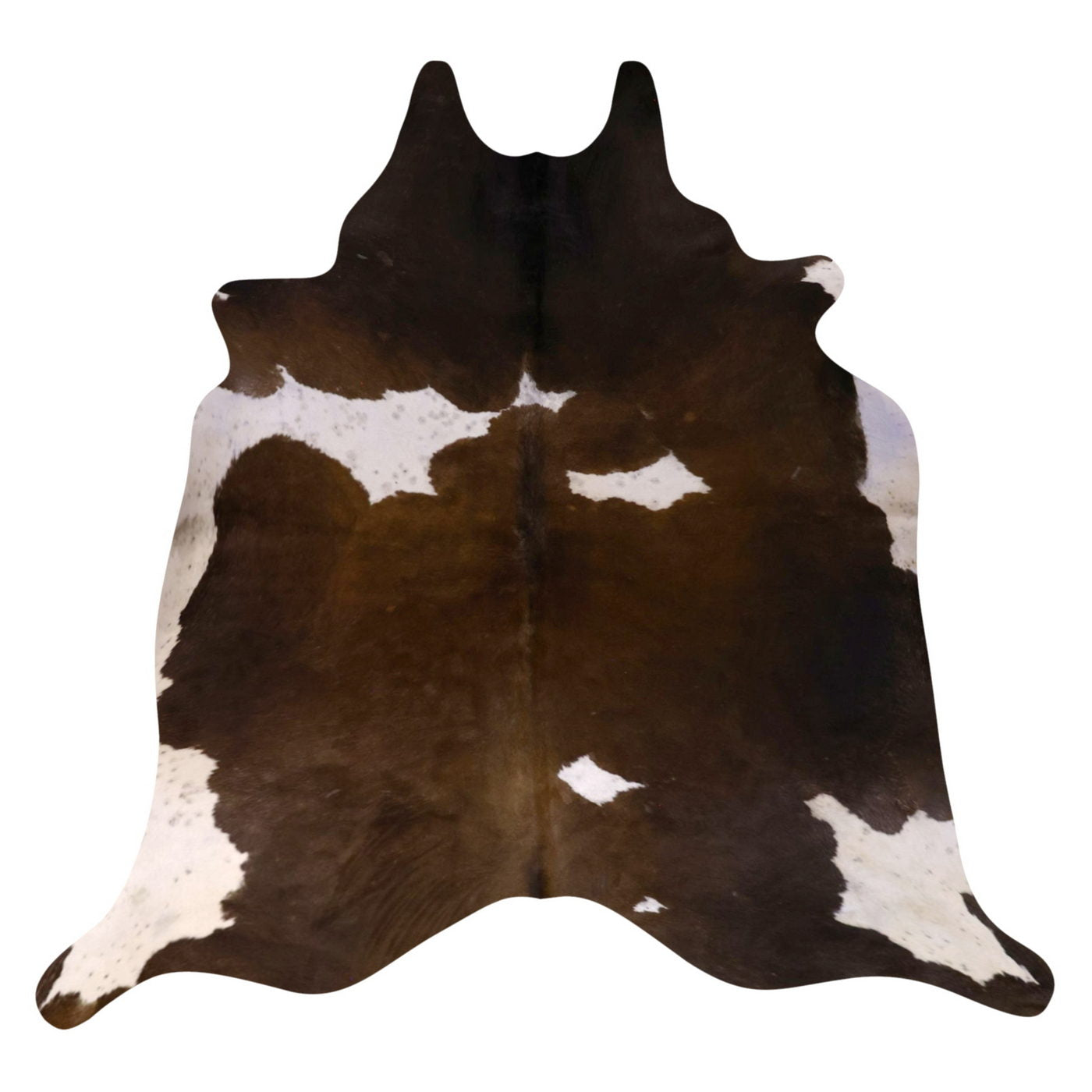 Natural Brazilian Cowhide Rug -  Chocolate & Ivory