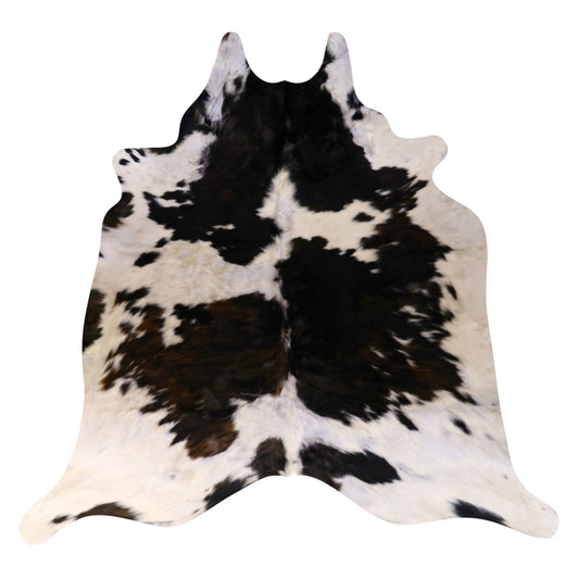 Natural Brazilian Cowhide Rug -  Ivory & Espresso