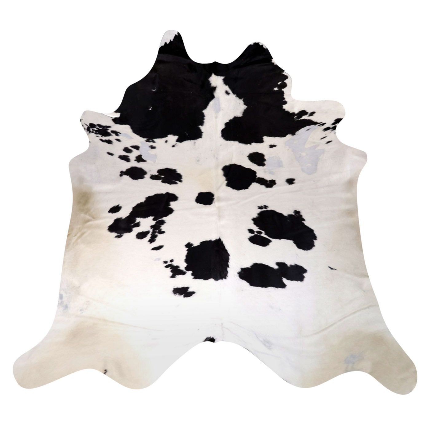 Natural Brazilian Cowhide Rug -  Ivory & Espresso