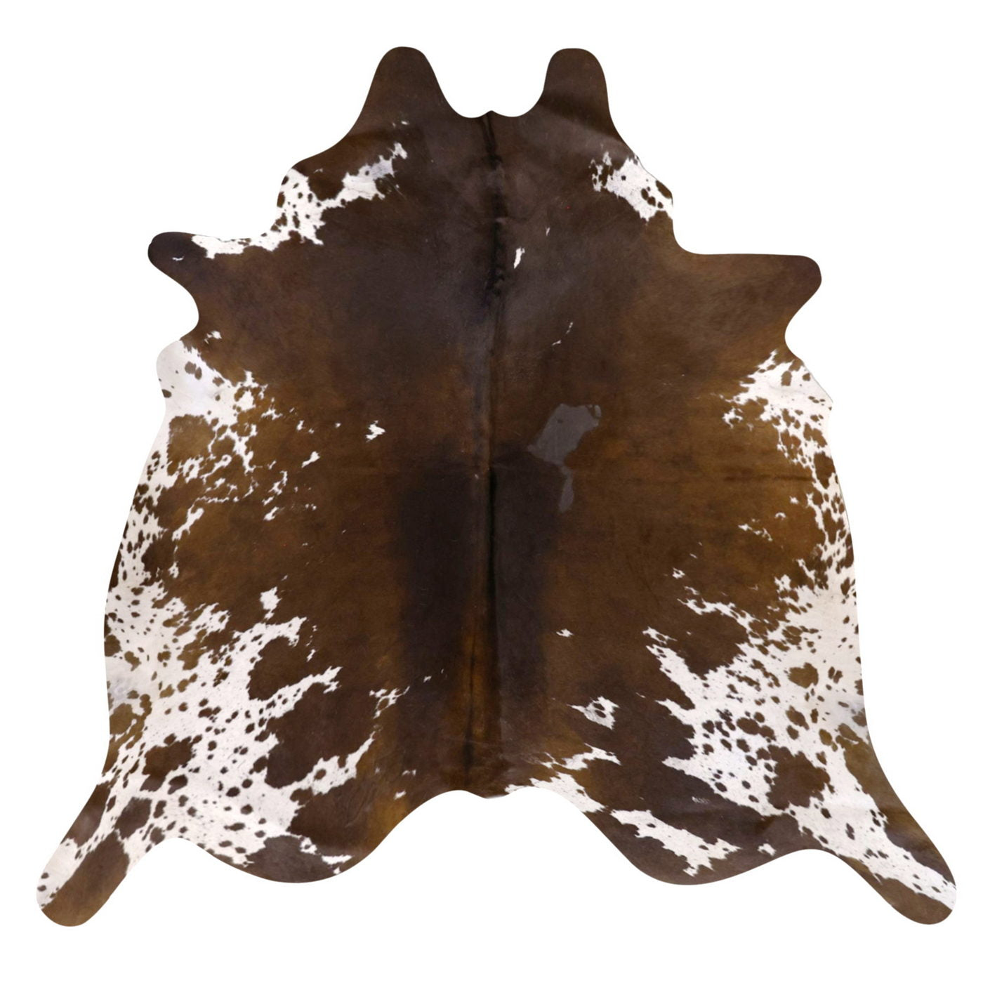 Natural Brazilian Cowhide Rug -  Chocolate & Ivory