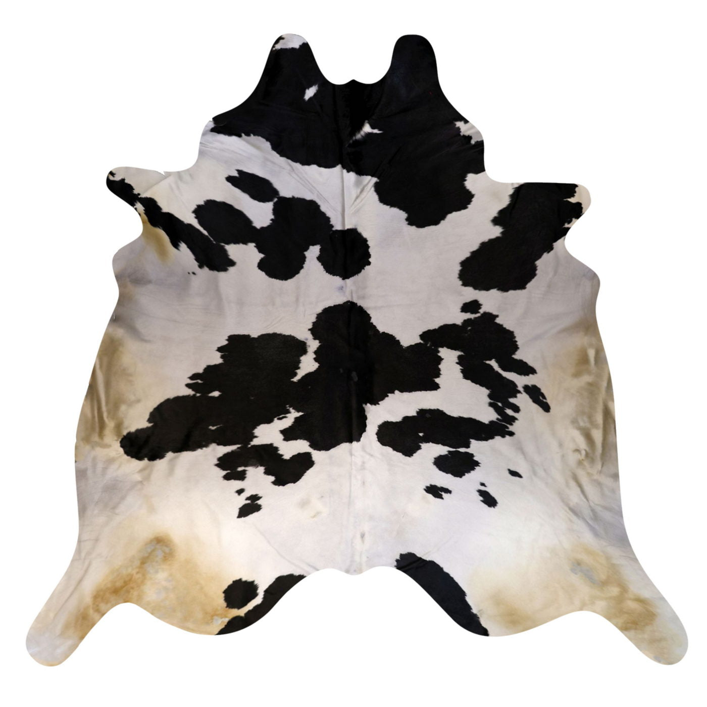 Natural Brazilian Cowhide Rug -  Ivory & Espresso