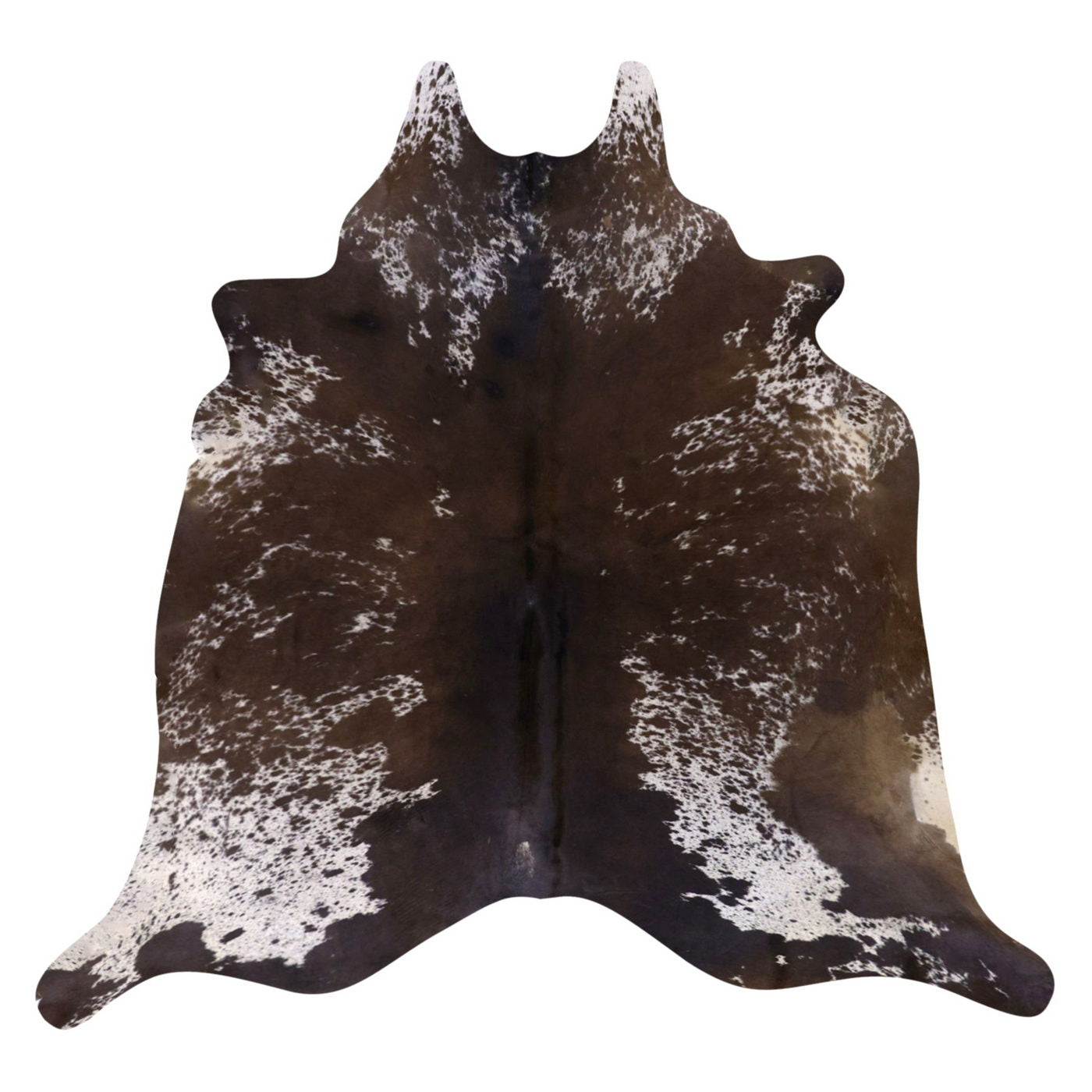 Natural Brazilian Cowhide Rug -  Espresso & Ivory