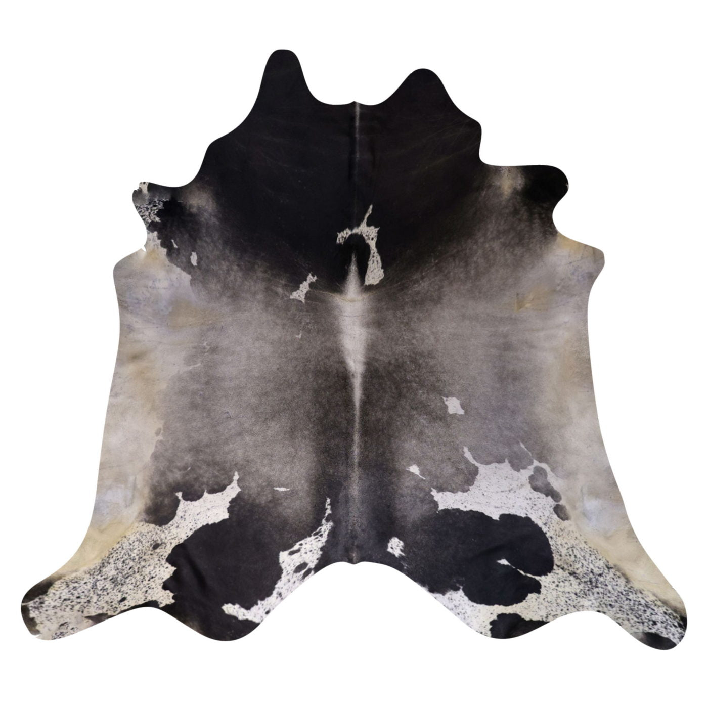 Natural Brazilian Cowhide Rug -  Ivory, Grey & Charcoal