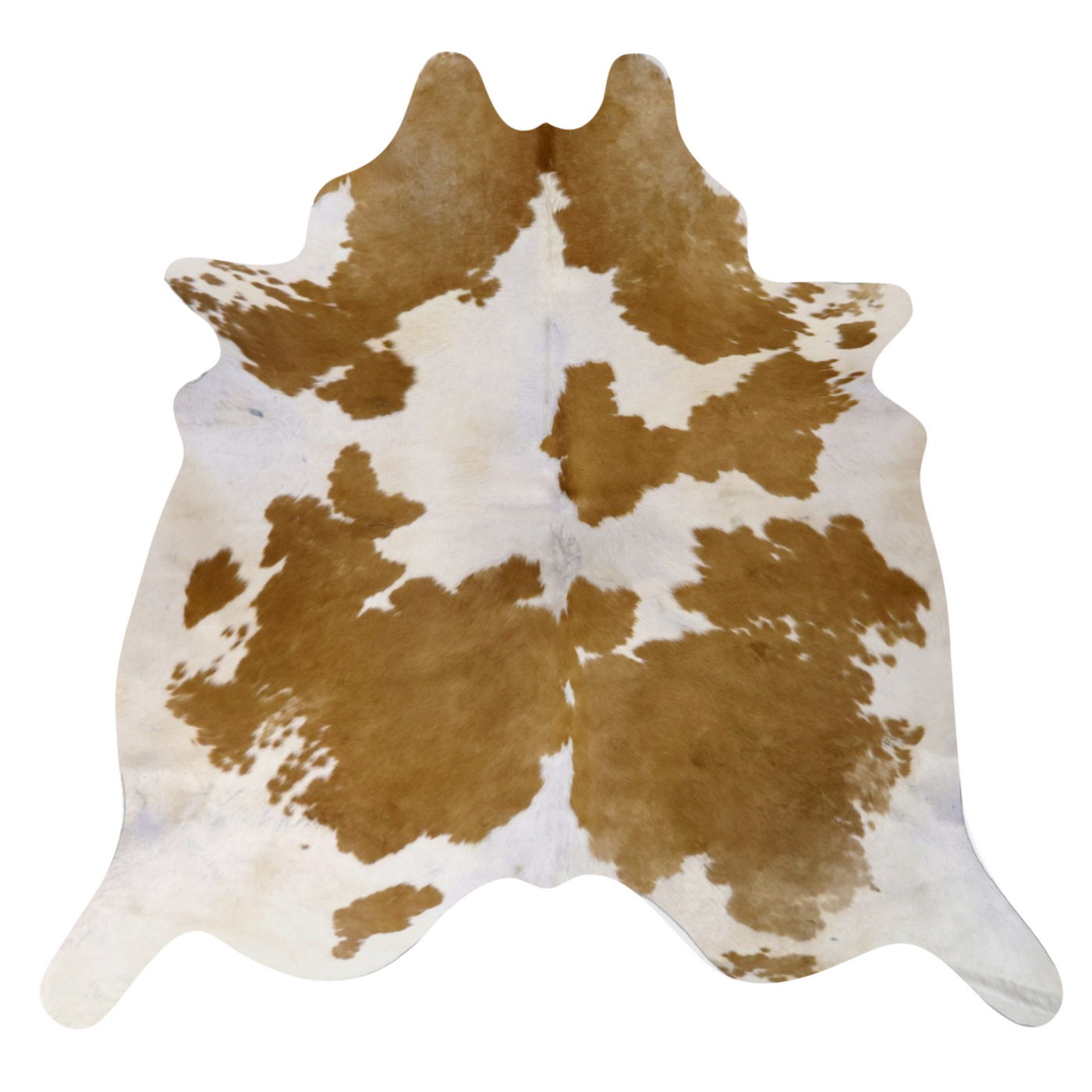 Natural Brazilian Cowhide Rug -  Ivory & Caramel