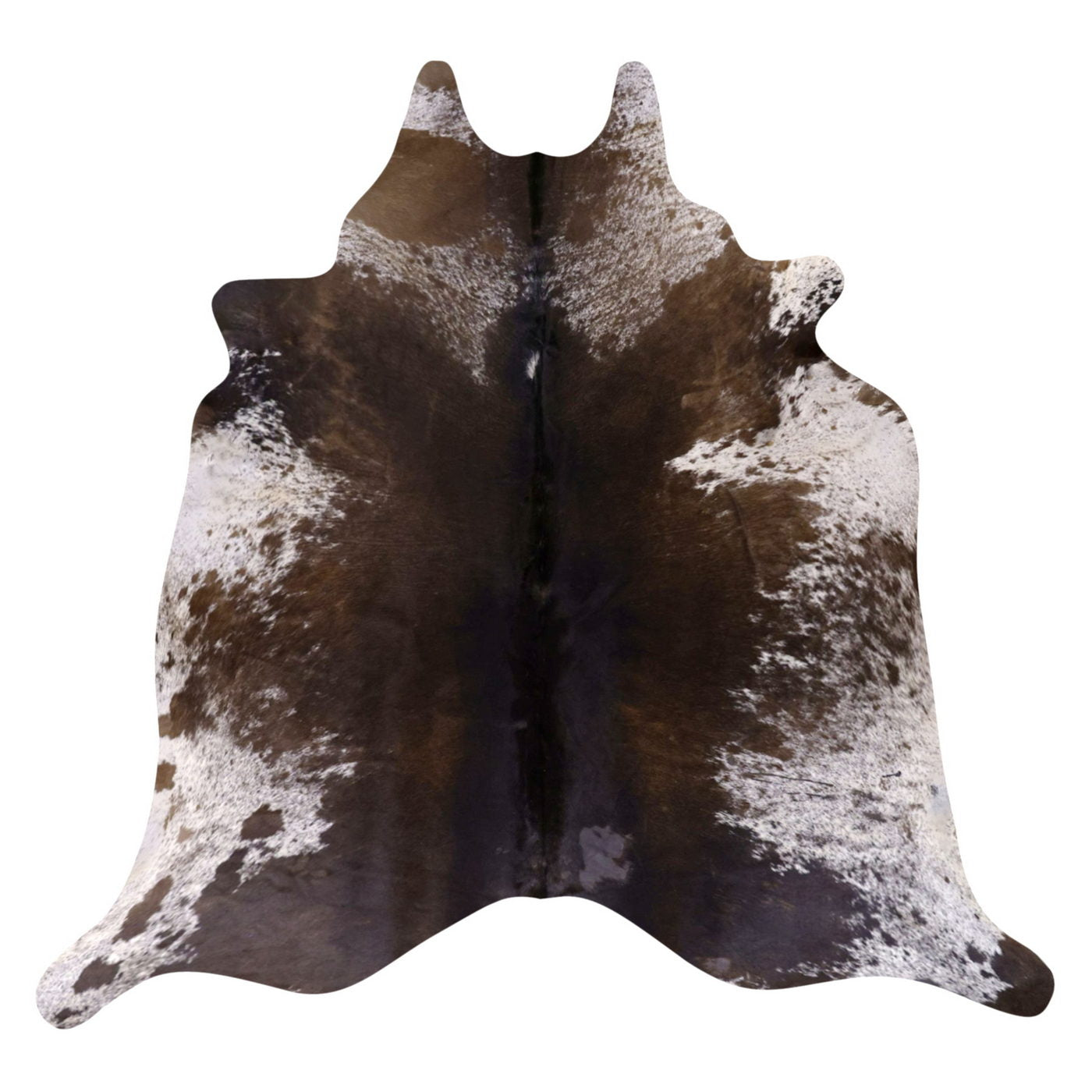 Natural Brazilian Cowhide Rug -  Chocolate, Espresso & Ivory
