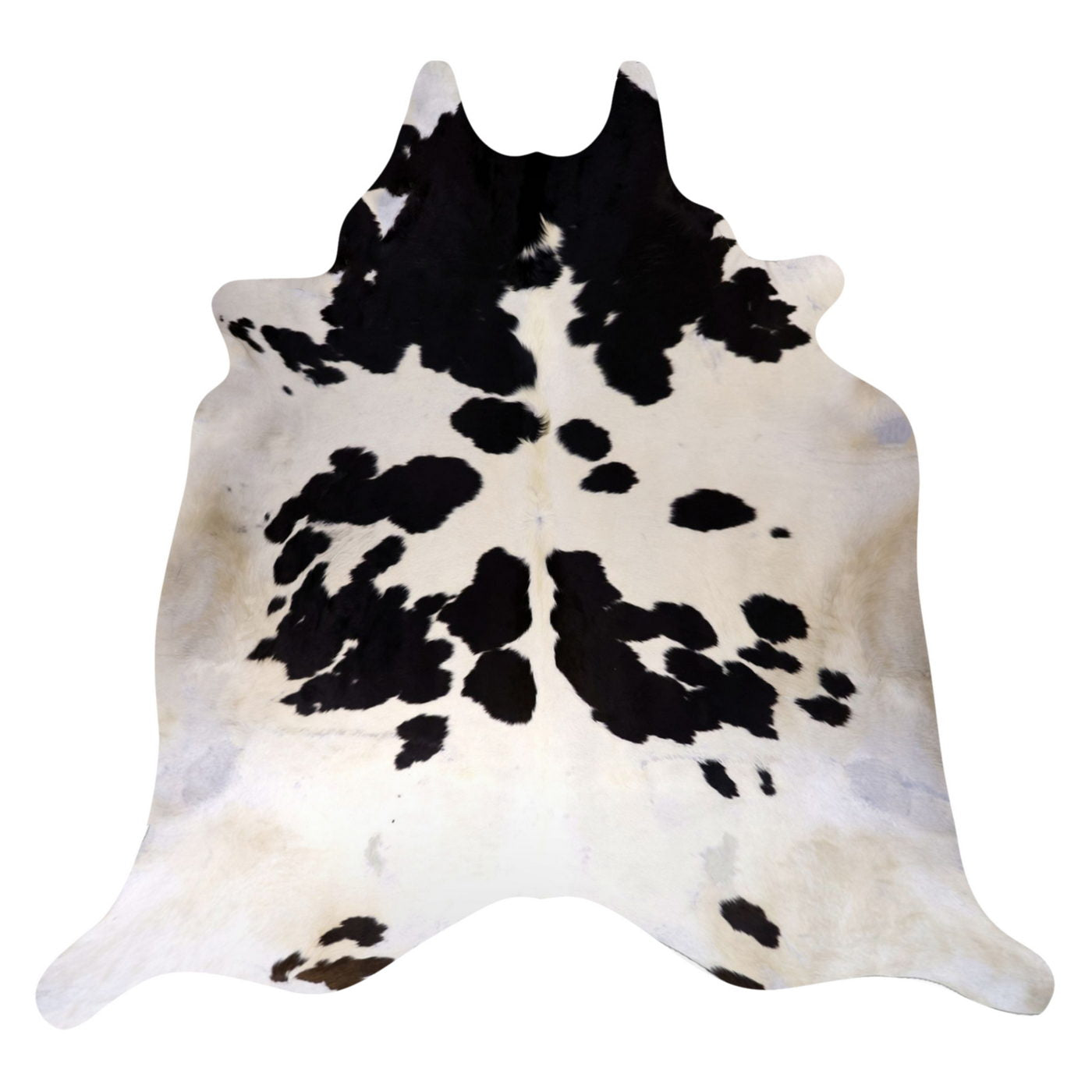 Natural Brazilian Cowhide Rug -  Ivory & Espresso