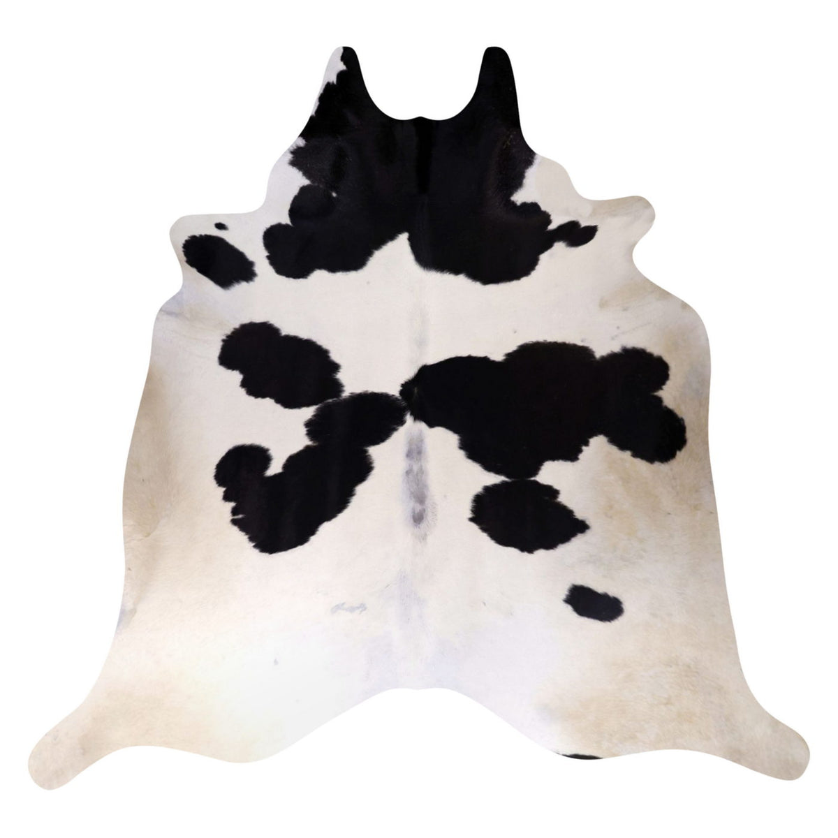 Natural Brazilian Cowhide Rug -  Ivory & Espresso