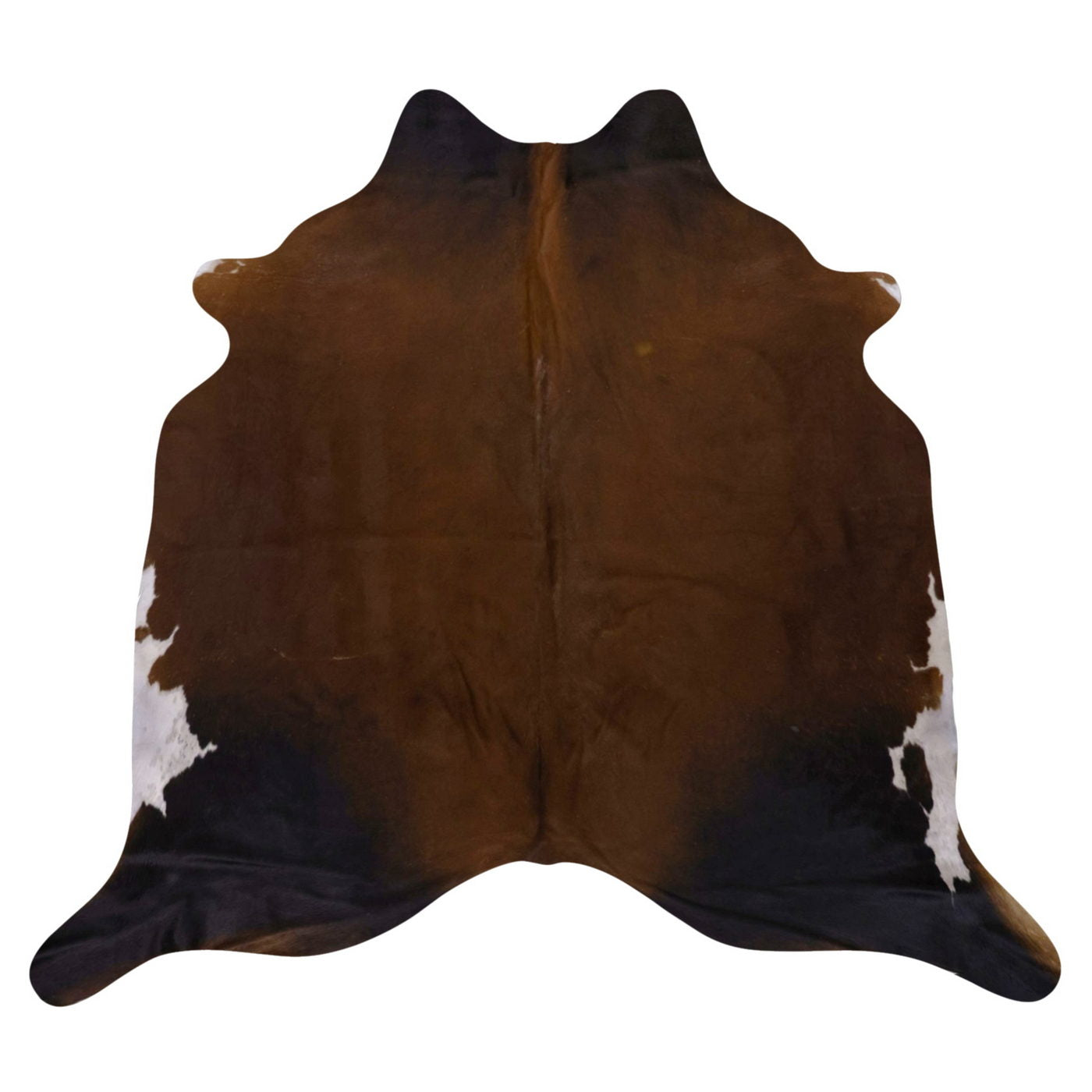 Natural Brazilian Cowhide Rug -  Chocolate & Ivory