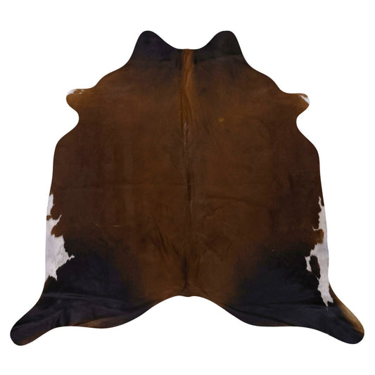 Natural Brazilian Cowhide Rug -  Chocolate & Ivory